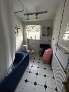 切森特Waltham Cross Rooms的带浴缸、卫生间和盥洗盆的浴室