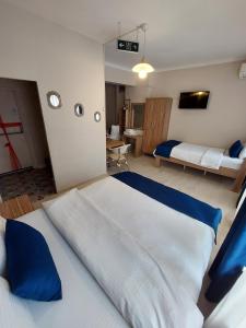 伊斯坦布尔阿斯兰家公寓的卧室配有一张白色大床