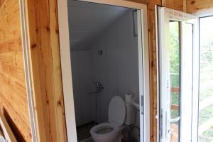 Zemo KhodasheniBerkheva Glamping - ბერხევა გლემპინგი的木屋内的浴室设有卫生间