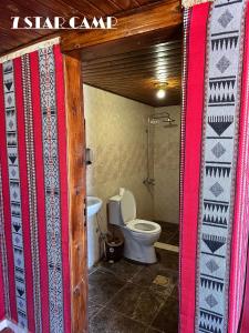 瓦迪拉姆7star camp的一间带卫生间和淋浴间的浴室