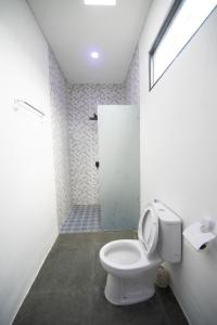 坎古Yolo 365 Villas and Resorts, Canggu, Bali的一间带卫生间和淋浴的浴室