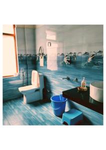 马拉里Western Hill的浴室配有盥洗盆、卫生间和浴缸。