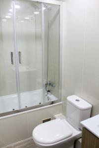 安托法加斯塔Espectacular Depto 1D1B, y Estacionamiento Privado Servicio HOM的带淋浴和卫生间的白色浴室