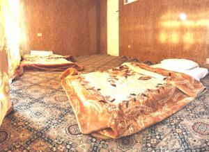 KhapaluMasherbrum House的墙上的房间里设有两张床
