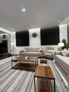哈伊勒DESERT ROSES 2的客厅配有两张沙发和一台电视机