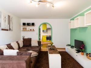 皮森多夫伊娃公寓的带沙发和电视的客厅