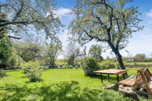安纳马斯ZenBNB / Apricot / Parking privé / Balcon / Parc /的一个带野餐桌和树的公园