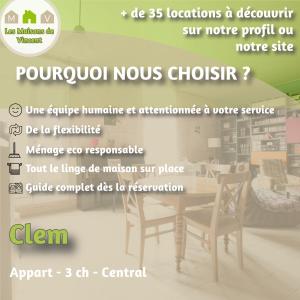 阿尔勒Clem - Appartement dans le coeur d'Arles的家具商店的传单,带桌椅