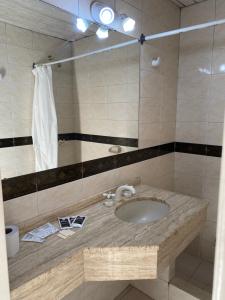 布宜诺斯艾利斯HOTEL PALERMO BUENOS AIRES的一间带水槽和镜子的浴室
