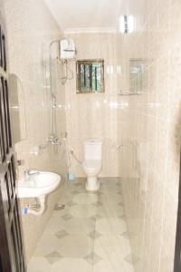 BunjuTwo Bedrooms Apartment Moshi的一间带卫生间和水槽的浴室