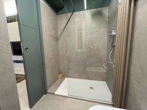 罗马CARPE DIEM Ponte Milvio Olimpico Farnesina的浴室设有玻璃淋浴间和卫生间