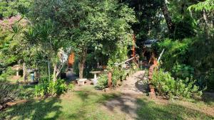 博尼图Camping Nomadas的种有植物和树木的花园