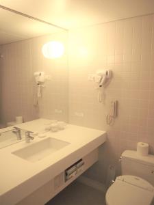 塔穆宁Hoshino Resorts RISONARE Guam的一间带水槽、卫生间和镜子的浴室