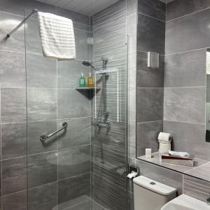 巴利博菲杰克逊莱斯尔酒店的浴室配有淋浴间和卫生间。