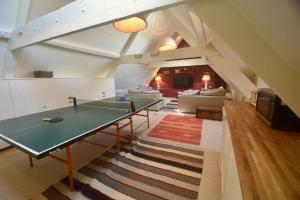 布里斯托Manor Farm House的客厅配有乒乓球桌和沙发