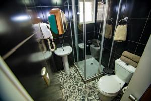 维纳德马Hostal Terraza Recreo的一间带卫生间和水槽的小浴室