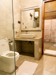 Eco Bliss Cottages - Thanamalwila的一间带卫生间和水槽的浴室