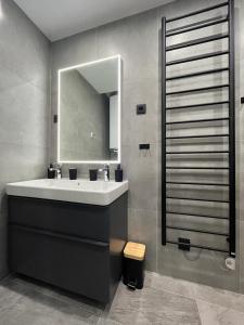 索内纳尔佩·纳斯费尔德Apartment Martin的一间带水槽和镜子的浴室