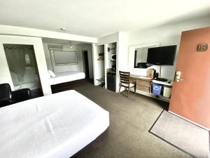 帕克斯维尔杨梅丛汽车旅馆的配有一张床和一台平面电视的酒店客房