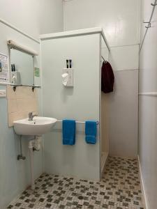 温顿北格雷戈里酒店的一间带水槽和镜子的小浴室