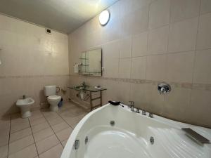 奇姆肯特ОРДА的带浴缸和卫生间的浴室。
