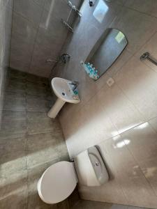 库塔伊西Odamarani的一间带水槽、卫生间和镜子的浴室