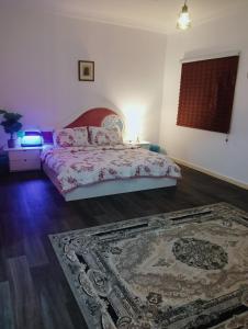 麦地那Soma Apt的一间卧室配有一张床和地毯