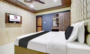 斯利那加FabHotel Prime Grand Ali的一间卧室配有一张床和一台电视。