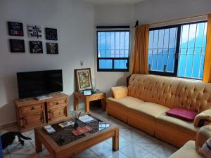 底拉斯卡拉Rústica Azul的带沙发和电视的客厅