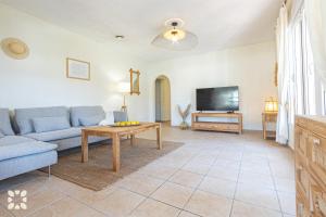卡尔佩Villa Oasis by Abahana Villas的带沙发和电视的客厅