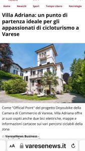 瓦雷泽BB Villa Adriana Varese的网页上贴有房子照片的网站