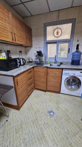 阿布扎比Paradiso Backpackers Nest 1的厨房配有水槽和洗衣机