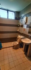 拉瑙Highland Farmhouse Resort的一间带卫生间和水槽的浴室