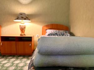 苦盏Bargi Sabz的一间卧室配有一张床,床头柜上配有一盏灯