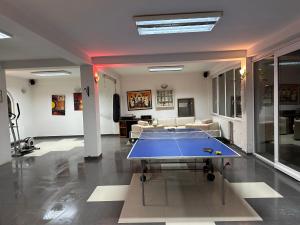 斯科普里Vila Varadero的客厅配有乒乓球桌