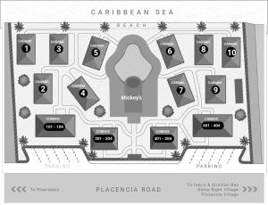 玛雅湾Ceiba Beach Resort的加勒比海度假胜地的场地计划