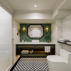胡志明市ELIOT HOTELs的一间带水槽和镜子的浴室