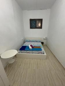 巴塞罗那SAN Rafael的一间小卧室,配有一张床和一张桌子