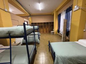 加尔法尼亚纳新堡Ostello Bellavita的宿舍间内带几张双层床的客房