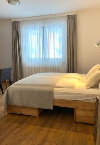 普雷格拉滕故乡 - 大自然度假酒店的一间卧室设有一张大床和窗户