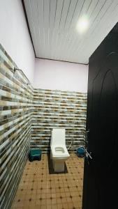PhataHotel Green View Inn的一间带卫生间和砖墙的浴室