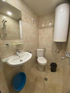 克兰内沃朱利安家庭酒店的浴室配有白色卫生间和盥洗盆。