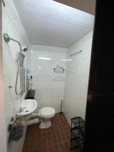 开普敦Bachelor Pad Rondebosch Self Catering的一间带卫生间和水槽的小浴室