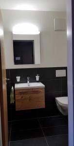 英格堡Chalet-Stil privat Zimmer 1-4的一间带水槽和卫生间的浴室