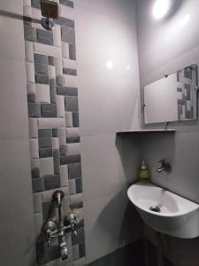 纳西克Ambient Homestay by NESTEASY的一间带水槽和镜子的浴室