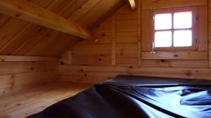 MaynoothCozy Cabin #2的小木屋内的一个床位