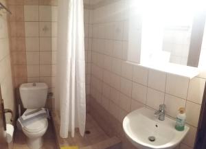 阿莫利亚尼岛Stella Maisonettes的一间带卫生间和水槽的浴室