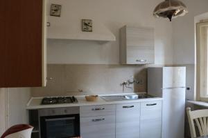 马里纳-迪-皮特拉桑塔Il Gladiolo - Focette 100mt From Sea的厨房配有白色冰箱和水槽