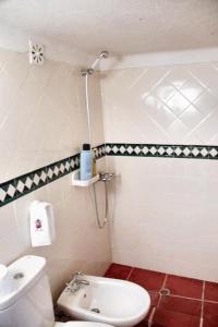 Souto da CasaOne bedroom house with enclosed garden at Souto da Casa的浴室配有白色卫生间和盥洗盆。