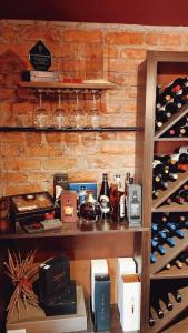 门多萨Hotel Boutique Casa & Cava的装满大量瓶装葡萄酒的架子